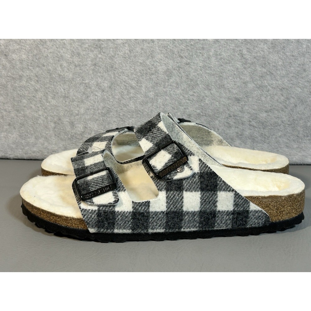 Birkenstock Womens Arizona Rivet Plaid Black/White Sandals US Ladies 11 Mens 9 N - Picture 4 of 9